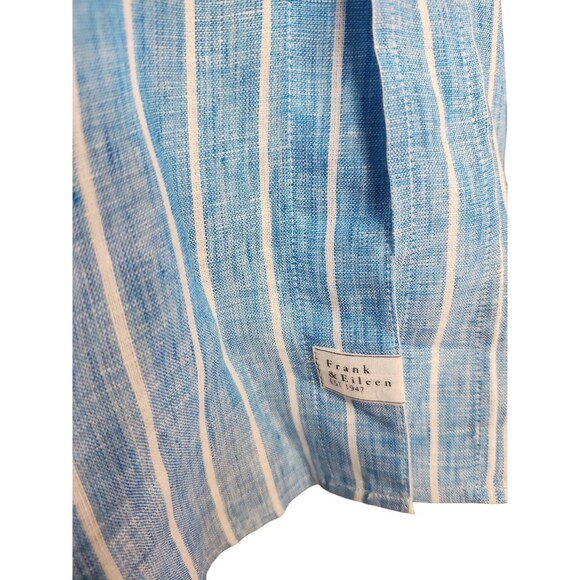 Frank & Eileen Nautical Linen Sleeveless Top Preppy Womens XL Fiona Blue Striped - Picture 6 of 8